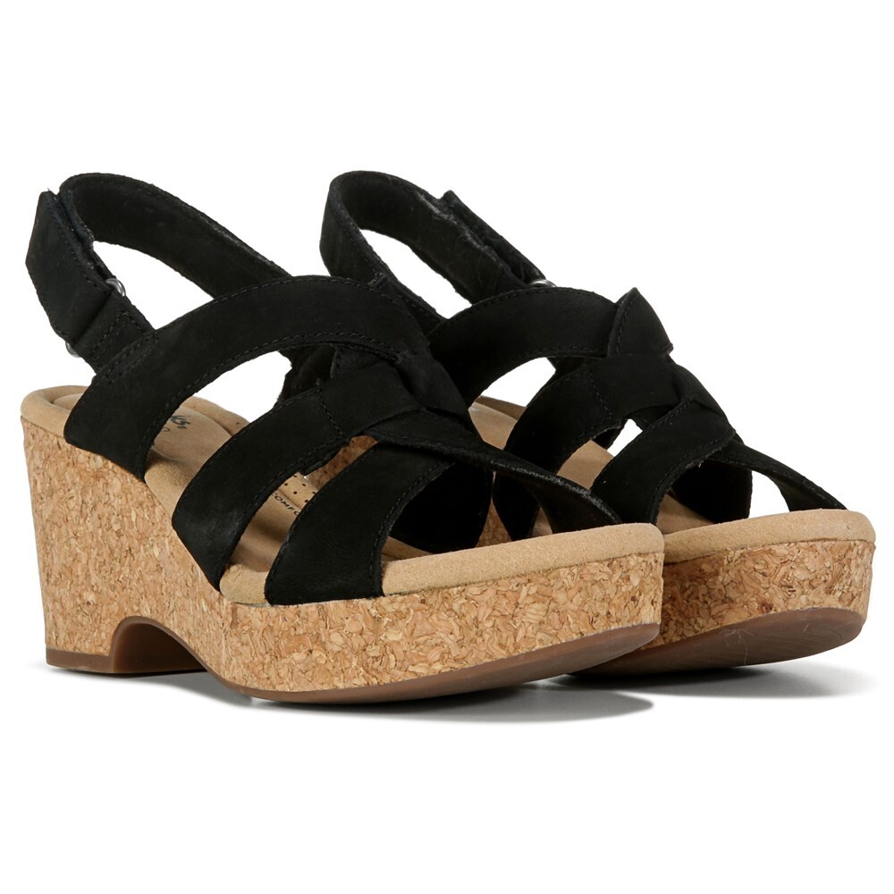 

Женские пляжные сандалии Giselle на танкетке Clarks, черный