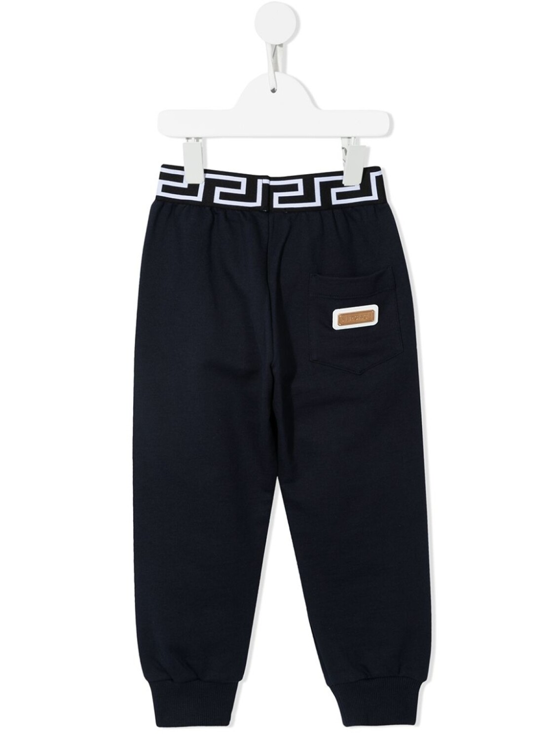 

Versace Kids джоггеры с нашивкой-логотипом и узором Greca, синий