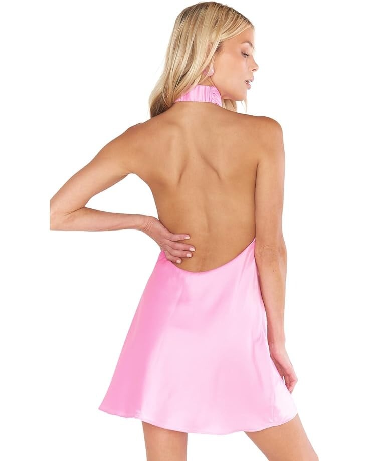 

Платье Show Me Your Mumu Jasmine Halter Mini Dress, цвет Pink Luxe Satin