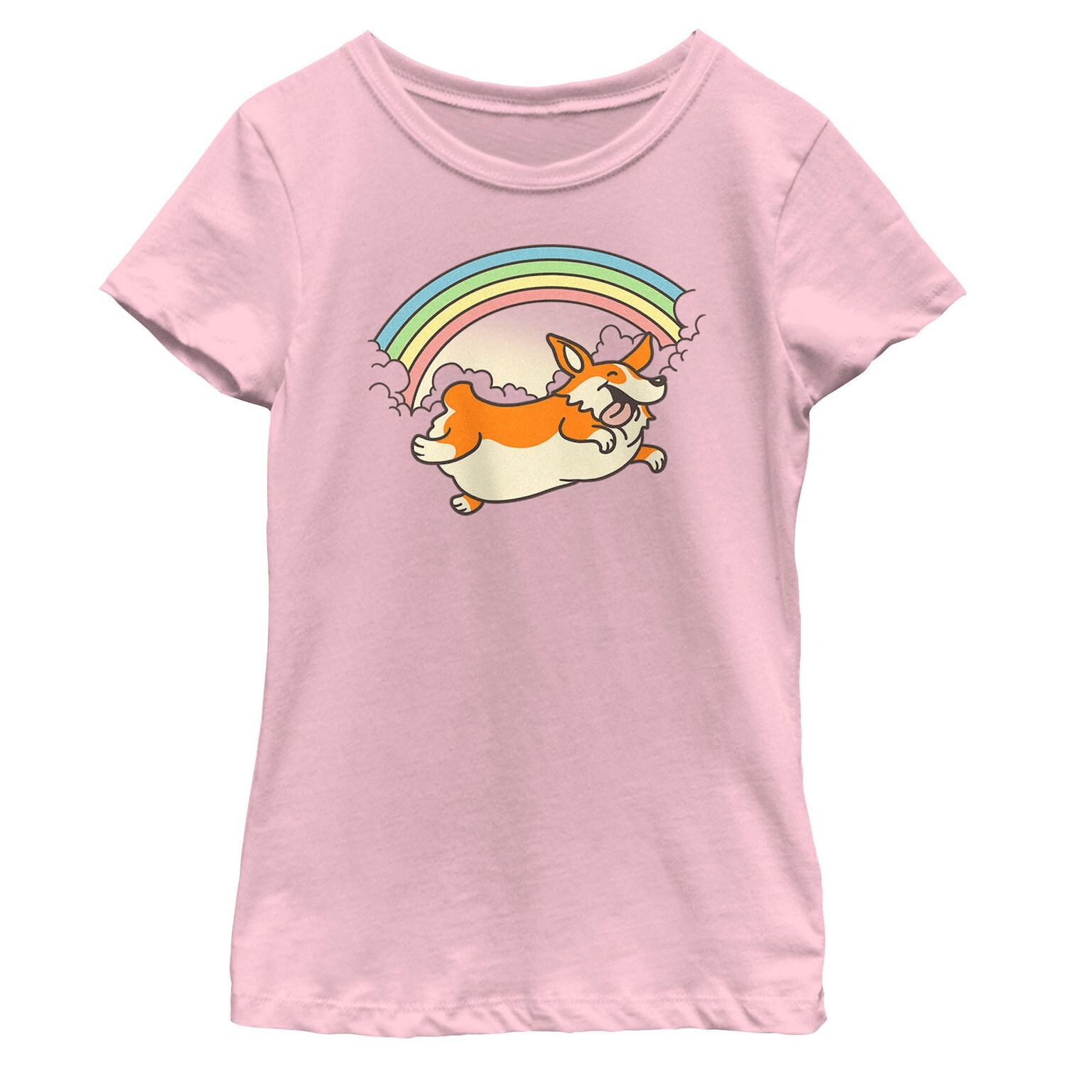 

Футболка с рисунком корги Rainbow Jump для девочек 7–16 лет Unbranded