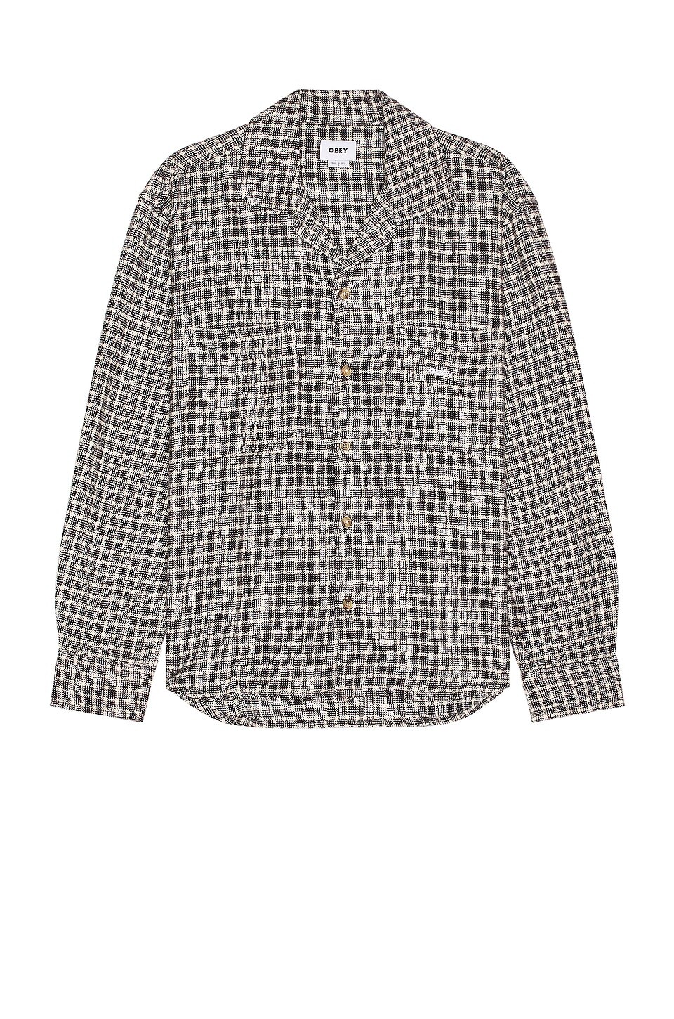 

Рубашка Obey Bigwig Micro Plaid Woven, цвет Unbleached Multi