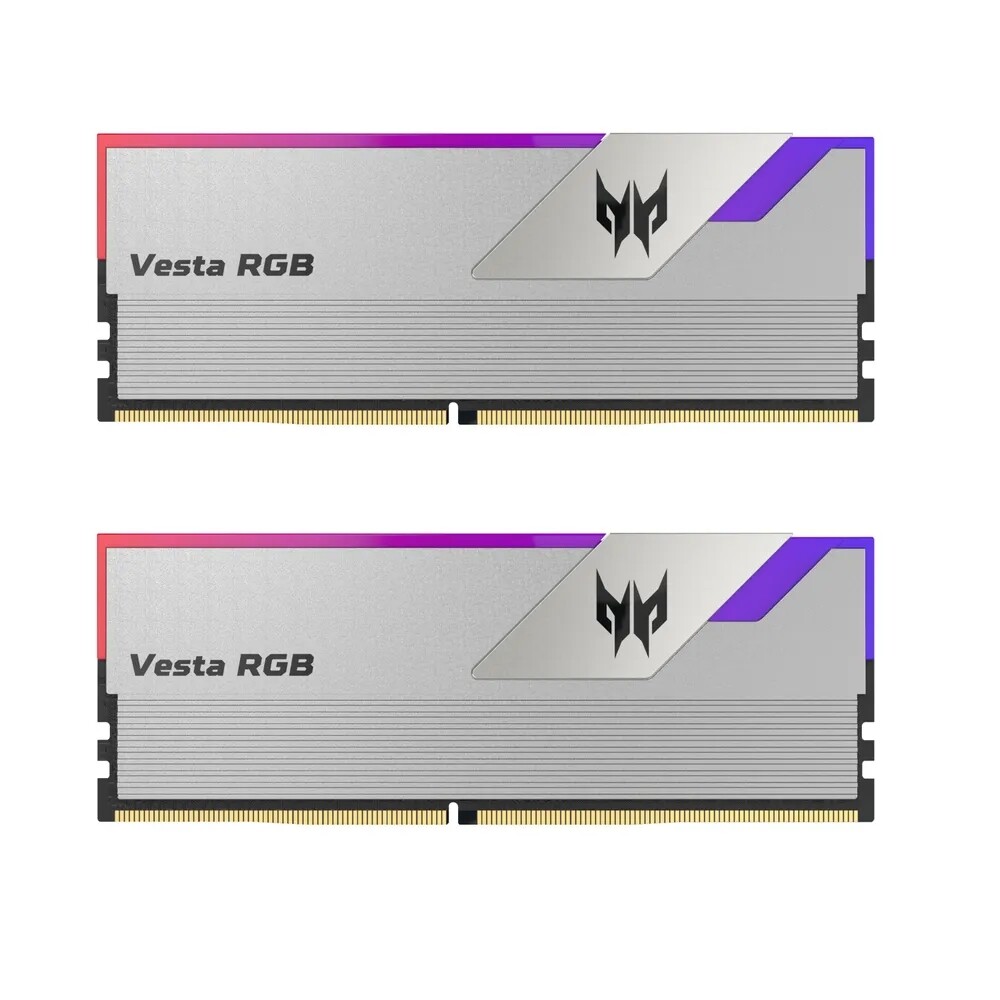 

Модуль памяти Acer Predator Vesta B-die, 32 ГБ DDR4 (2 x 16ГБ), 3600 МГц, BL.9BWWR.300, серебристый