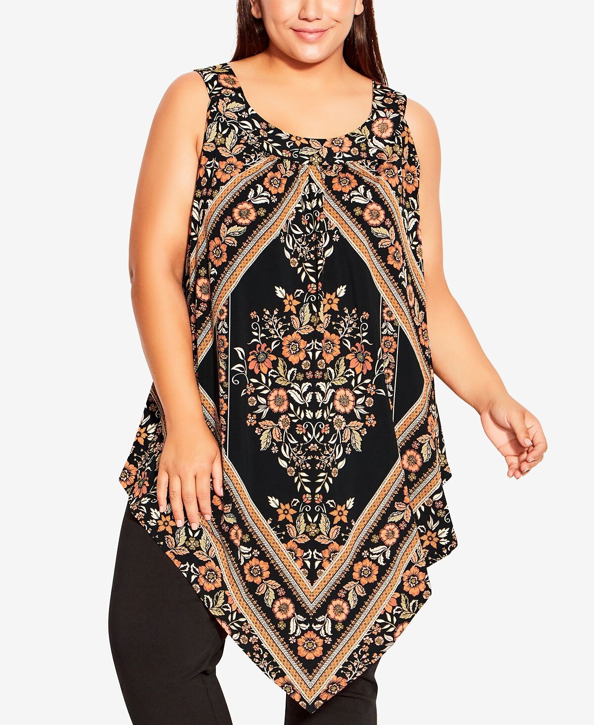 

Плюс размер туника с шарфом nicole top Avenue, мульти