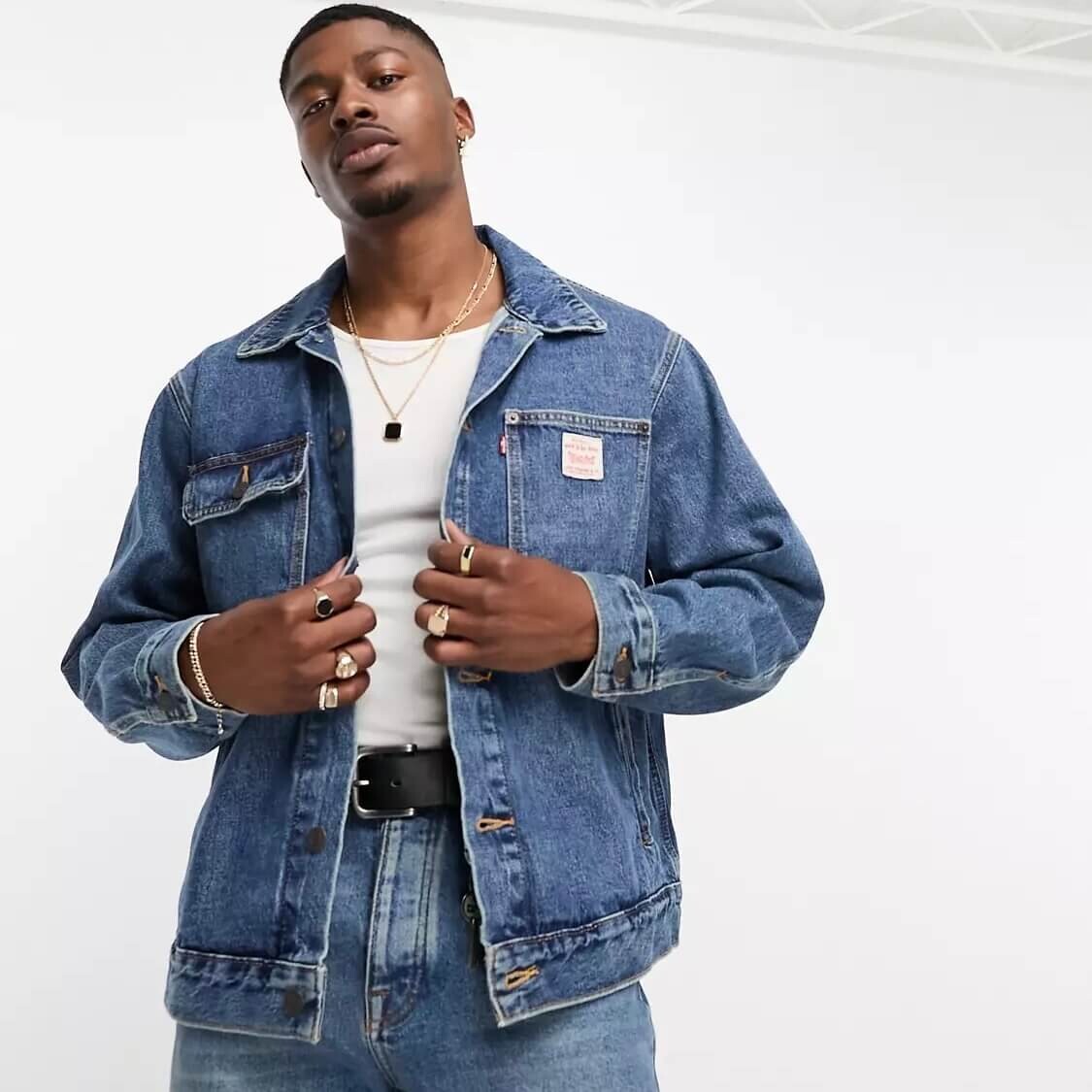 

Джинсовая куртка Levi's Workwear Sunrise Trucker, средне-синий