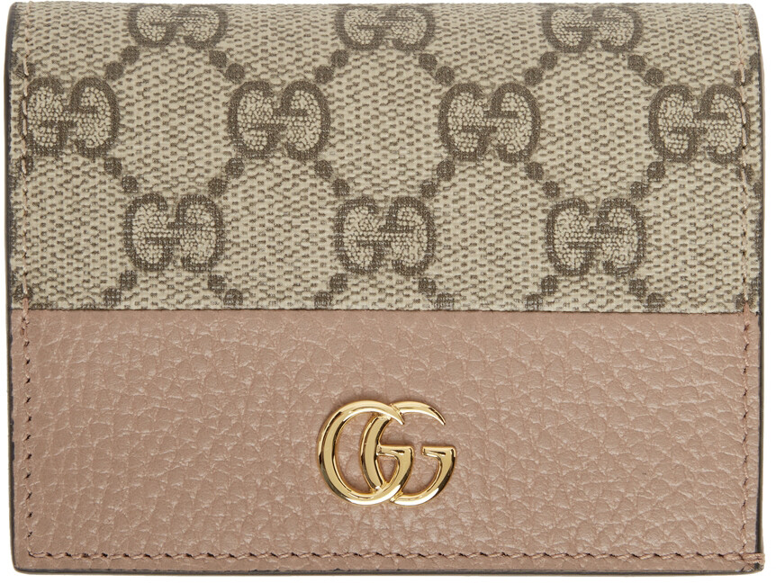 

Бежево-розовый визитница GG Marmont Gucci