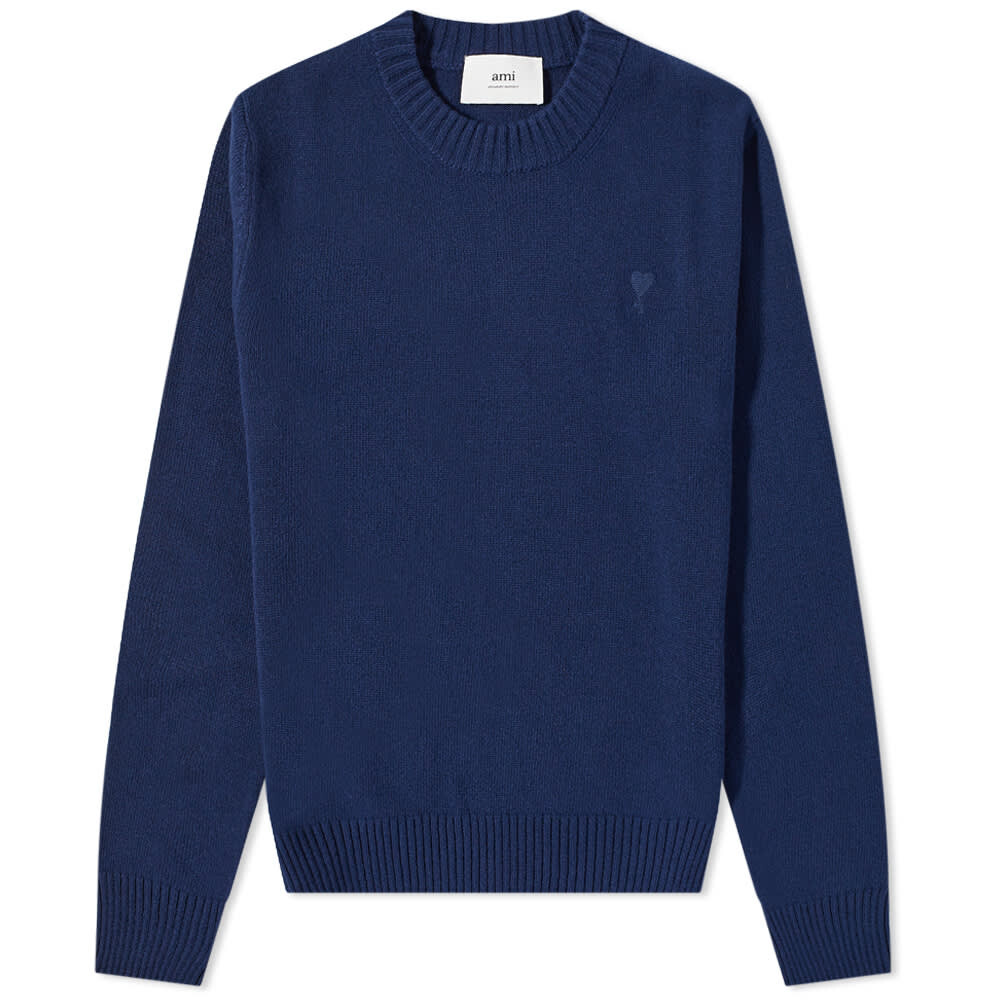 

Джемпер AMI Tonal Small Heart Crew Knit, Синий