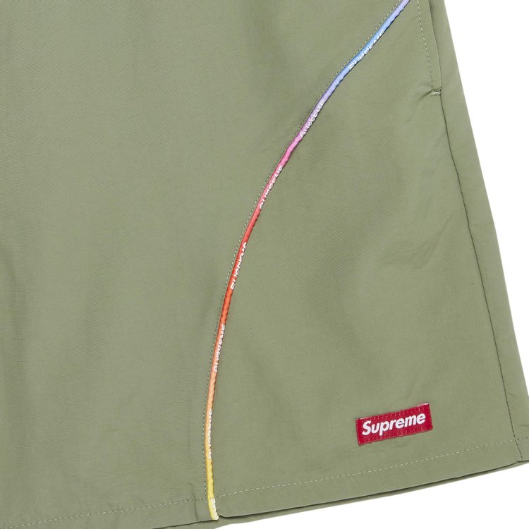 Шорты Supreme Gradient Piping Water Short Olive, зеленый