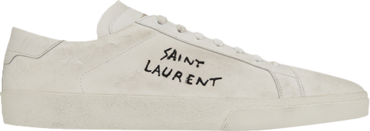 Кроссовки Saint Laurent Signature Court Classic SL/06 Embroidered, белый