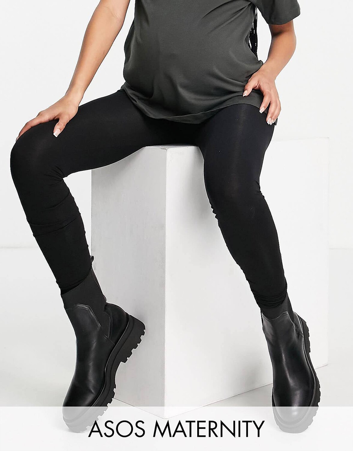 

Супермягкие леггинсы премиум-класса из хлопкового модала ASOS DESIGN Maternity over the bump