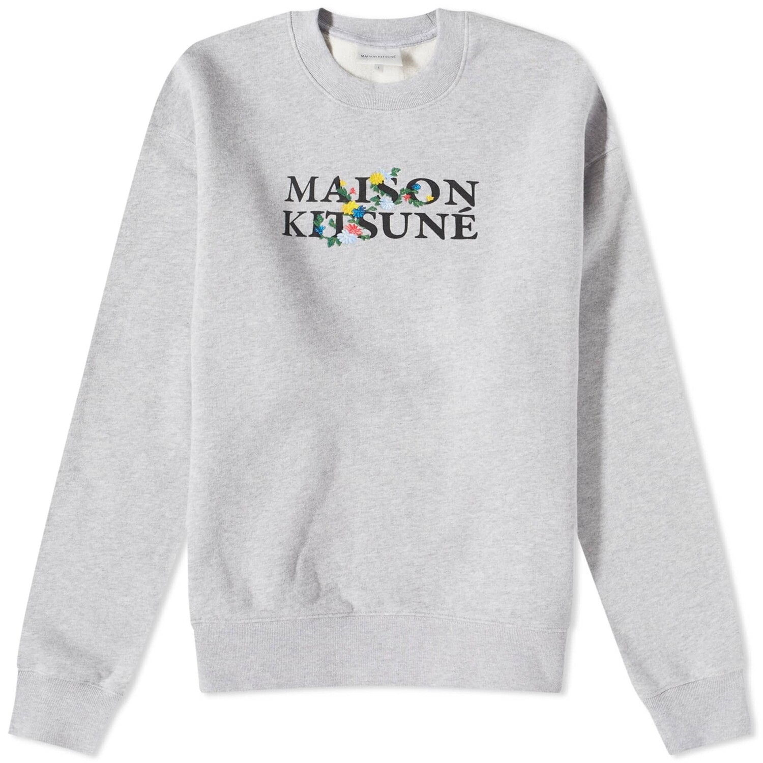 

Свитшот Maison Kitsune Flowers Comfort Crew, светло-серый