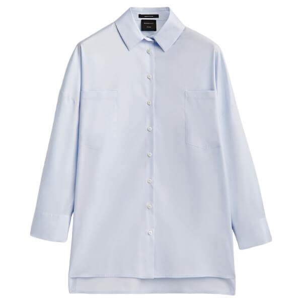 

Рубашка Massimo Dutti Poplin With Pockets Studio, голубой