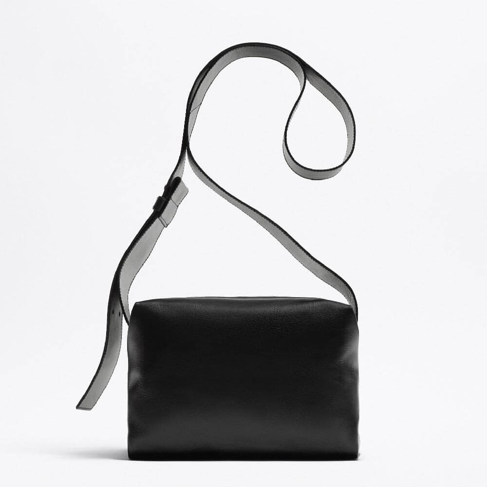

Сумка Zara Minimalist Leather Crossbody, черный