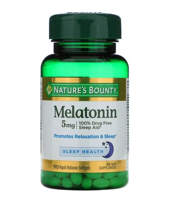 Мелатонин, 5 мг, 90 мягких таблеток с быстрым высвобождением, Nature's Bounty nature s bounty мелатонин 10 мг 60 капсул