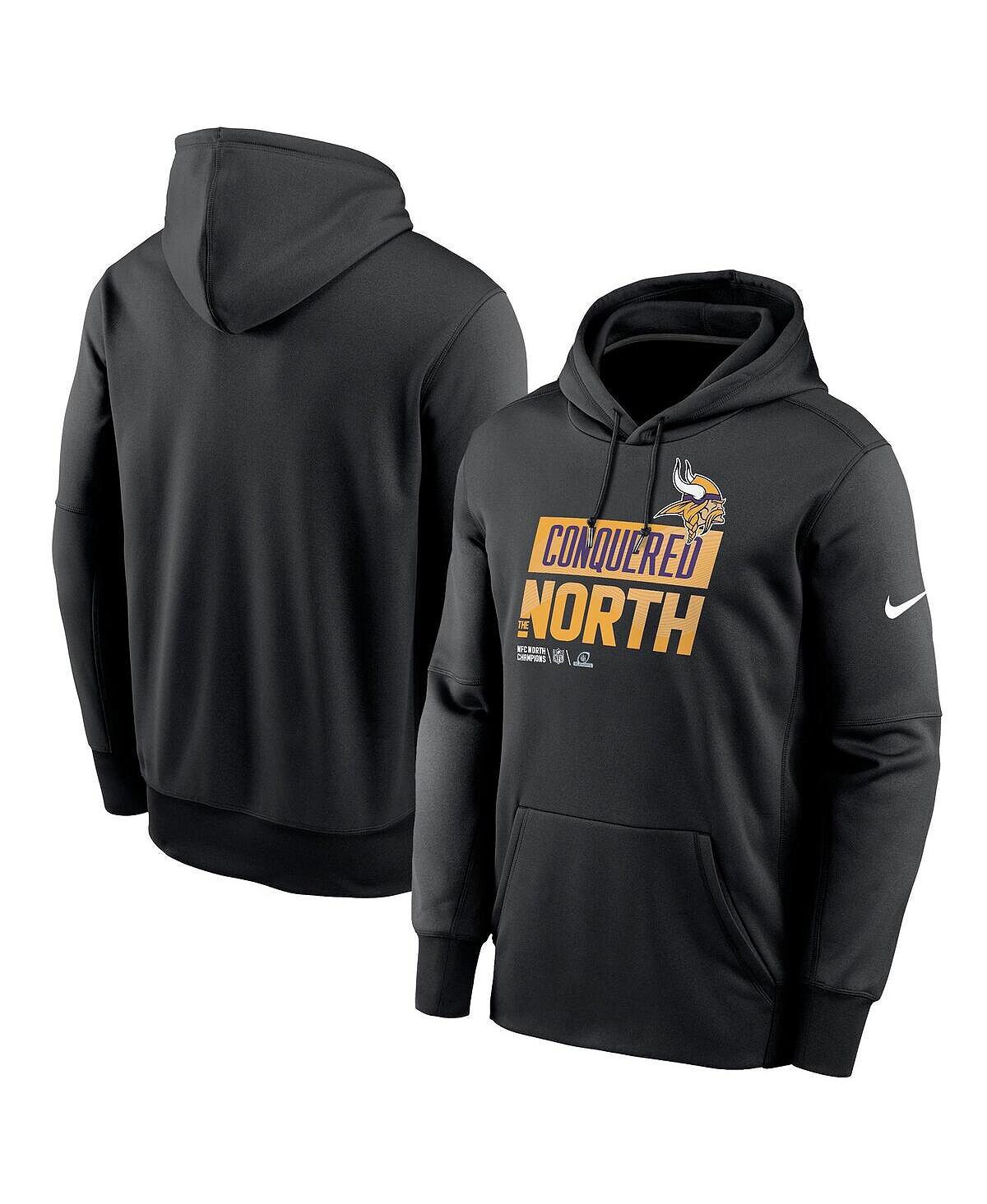 

Мужская черная толстовка с капюшоном minnesota vikings 2022 nfc north division champions locker room trophy collection Nike, черный