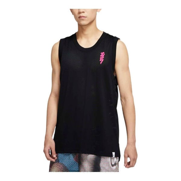 

Майка Jordan Pattern Printing Mesh Round Neck Sports Vest Black, Черный