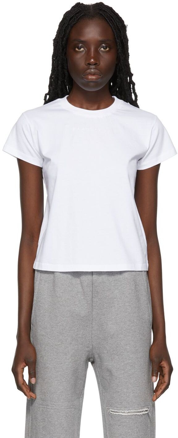 

Белая хлопковая футболка MM6 Maison Margiela