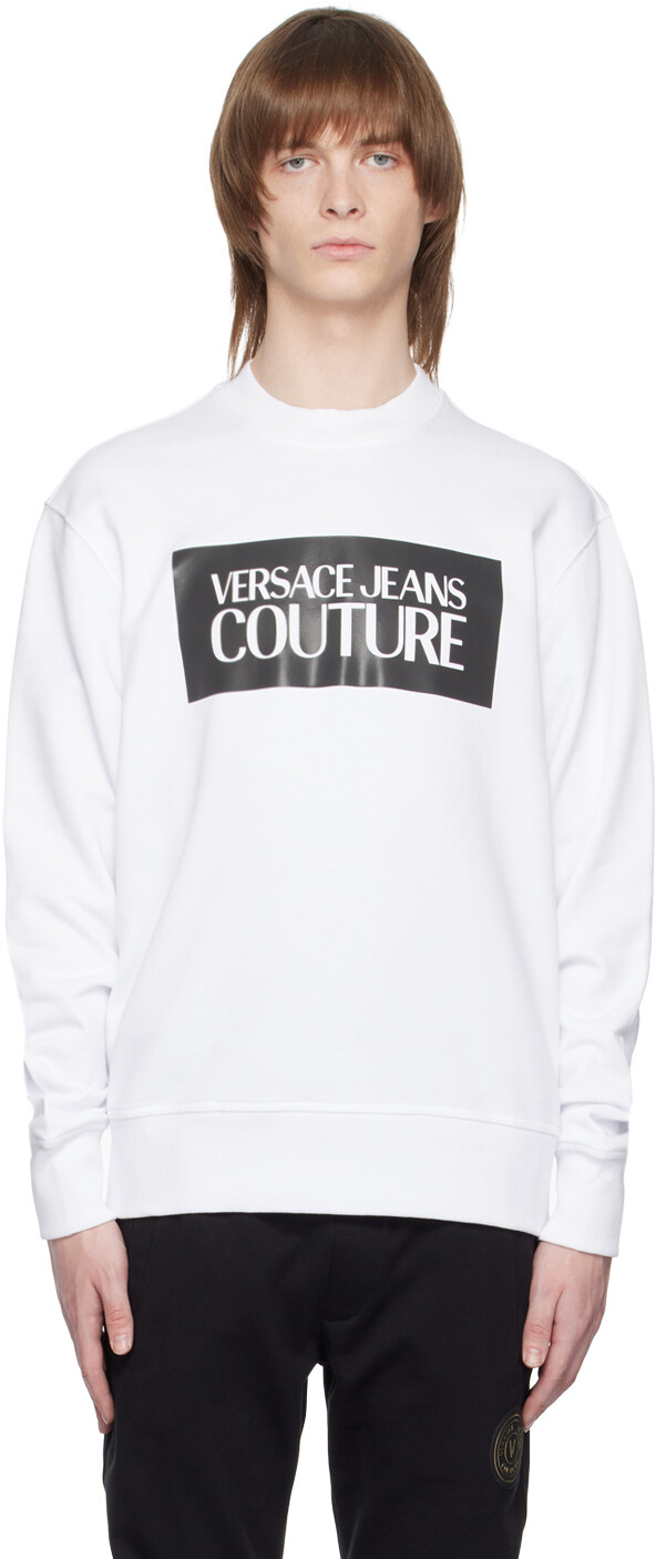 

Белая толстовка с принтом Versace Jeans Couture, Белый, Белая толстовка с принтом Versace Jeans Couture