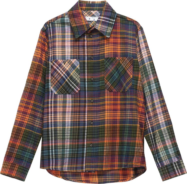 Рубашка Off-White Stencil Flannel Check Shirt 'Orange/Black', оранжевый - фото