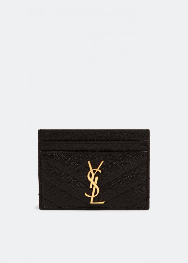 Картхолдер SAINT LAURENT Monogram card case, черный картхолдер saint laurent cassandre card case черный