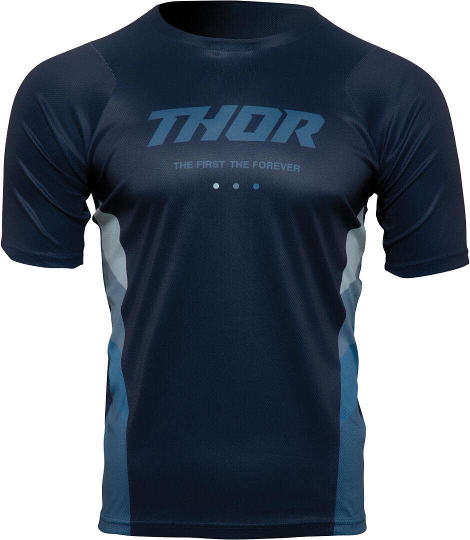 Футболка Джерси Thor Assist React с коротким рукавом, темно - синий/светло - синий велосипедные перчатки assist react thor темно синий