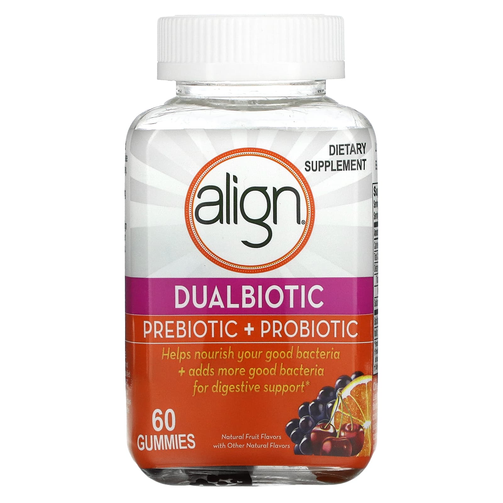Пребиотик и Пробиотик Align Probiotics, натуральные фрукты, 60 жевательных таблеток