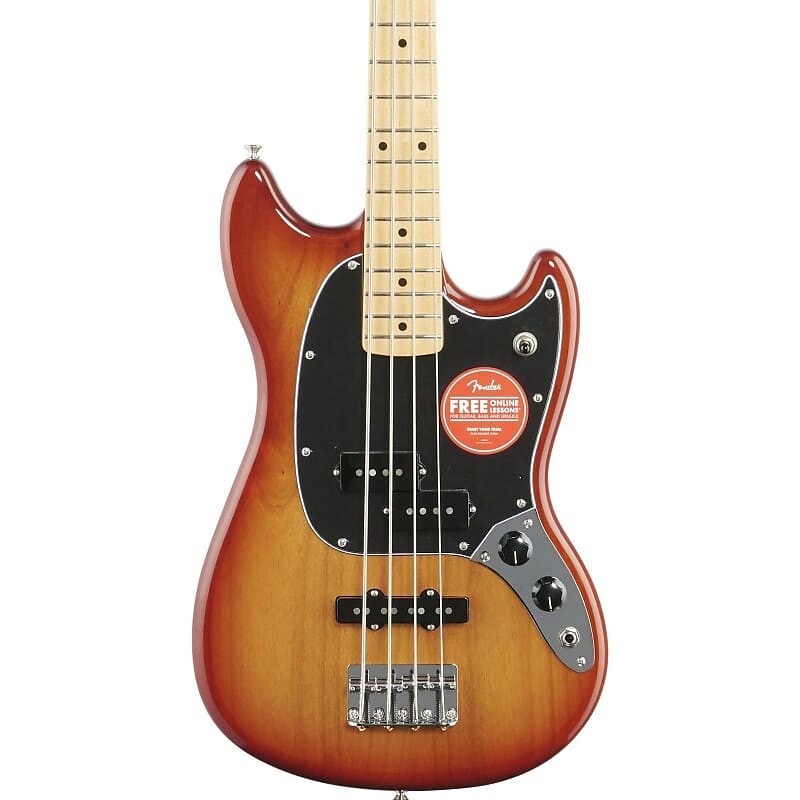 

Бас-гитара Fender Player Mustang Bass PJ Electric Bass с кленовой накладкой на гриф Sienna Sunburst 144052547