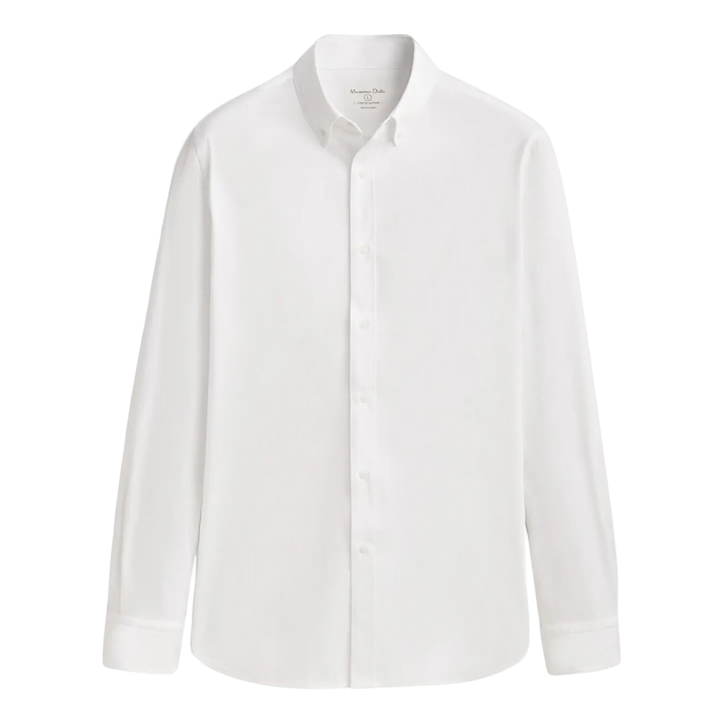 

Рубашка Massimo Dutti Textured Cotton Stretch, белый
