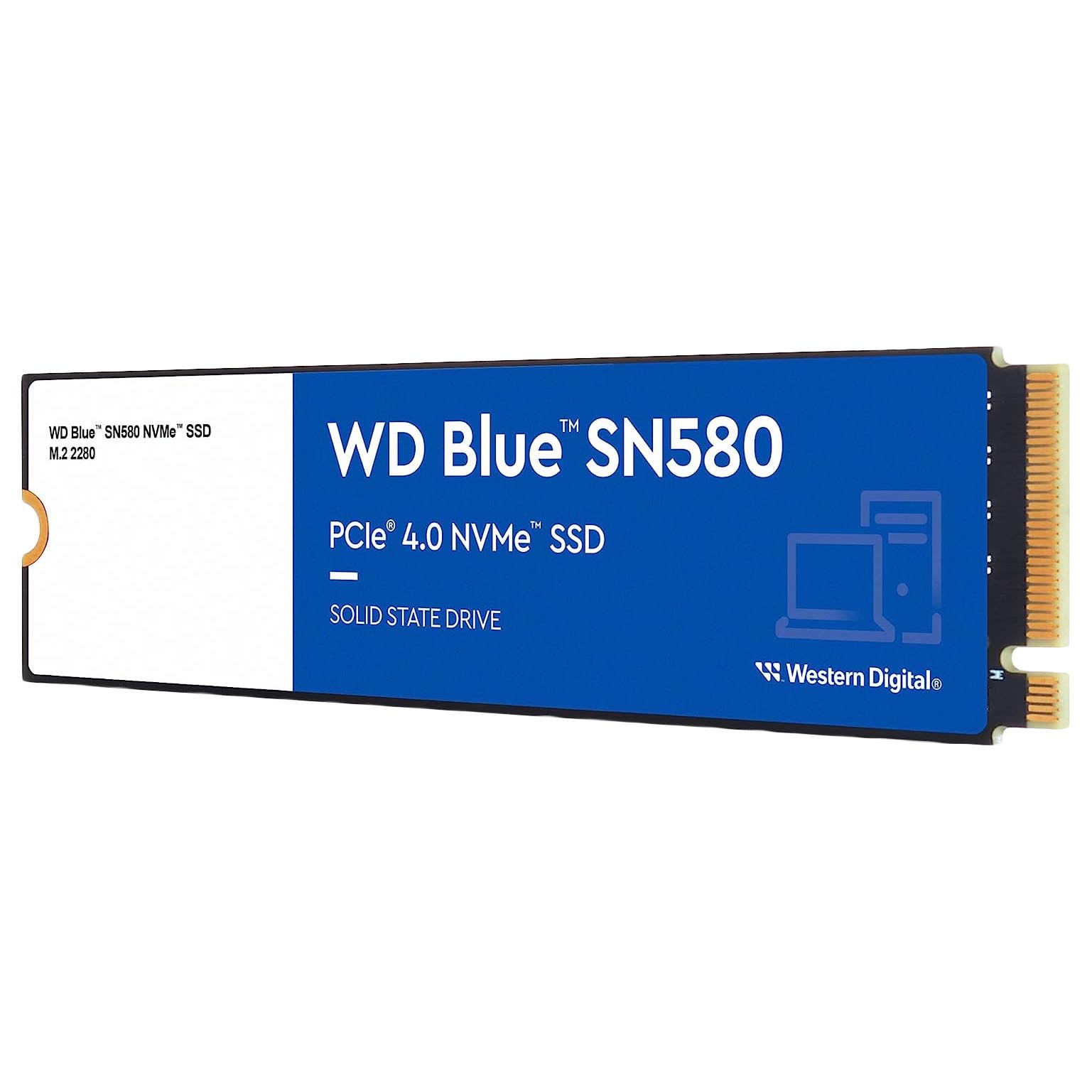 Внутренний твердотельный накопитель Western Digital WD Blue SN580, WDS100T3B0E, 1Тб, M.2 2280 внутренний твердотельный накопитель western digital wd blue sn580 wds200t3b0e 2тб m 2 2280