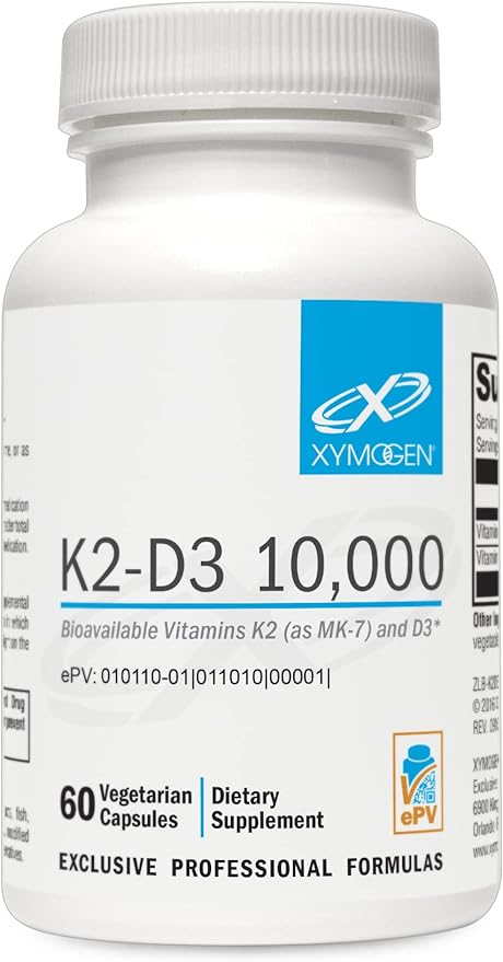 цена Витамин D3 K2 - Биодоступный витамин D 10 000 МЕ XYMOGEN, 60 капсул