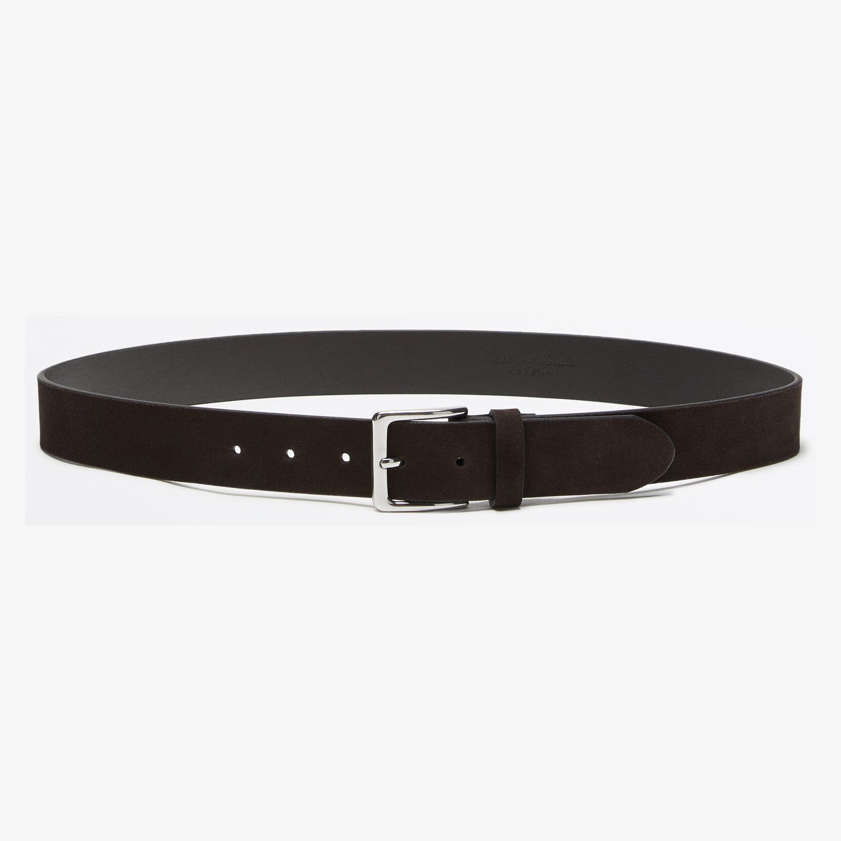 Ремень Massimo Dutti Suede Leather, темно-коричневый ремень massimo dutti leather belt thin limited edition чёрный