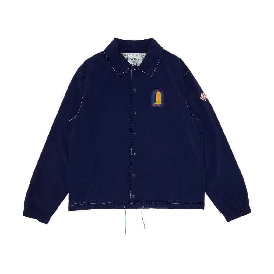 

Куртка-рубашка Casablanca L'arche De Nuit Patch Washed Nylon Coach, темно-синий