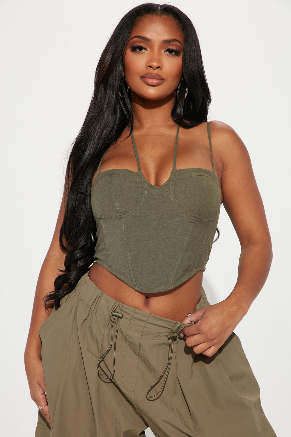 

Топ Fashion Nova CT2076, оливковый
