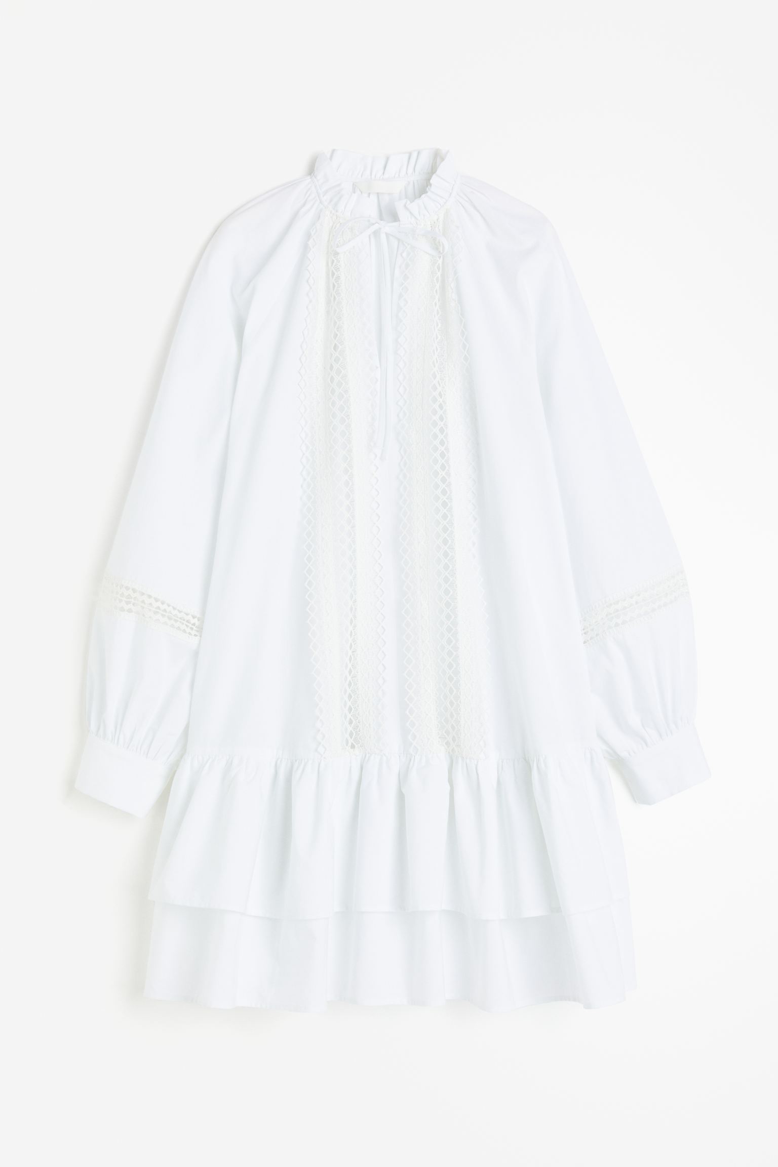 Платье-туника H&M Lace-detail, белый