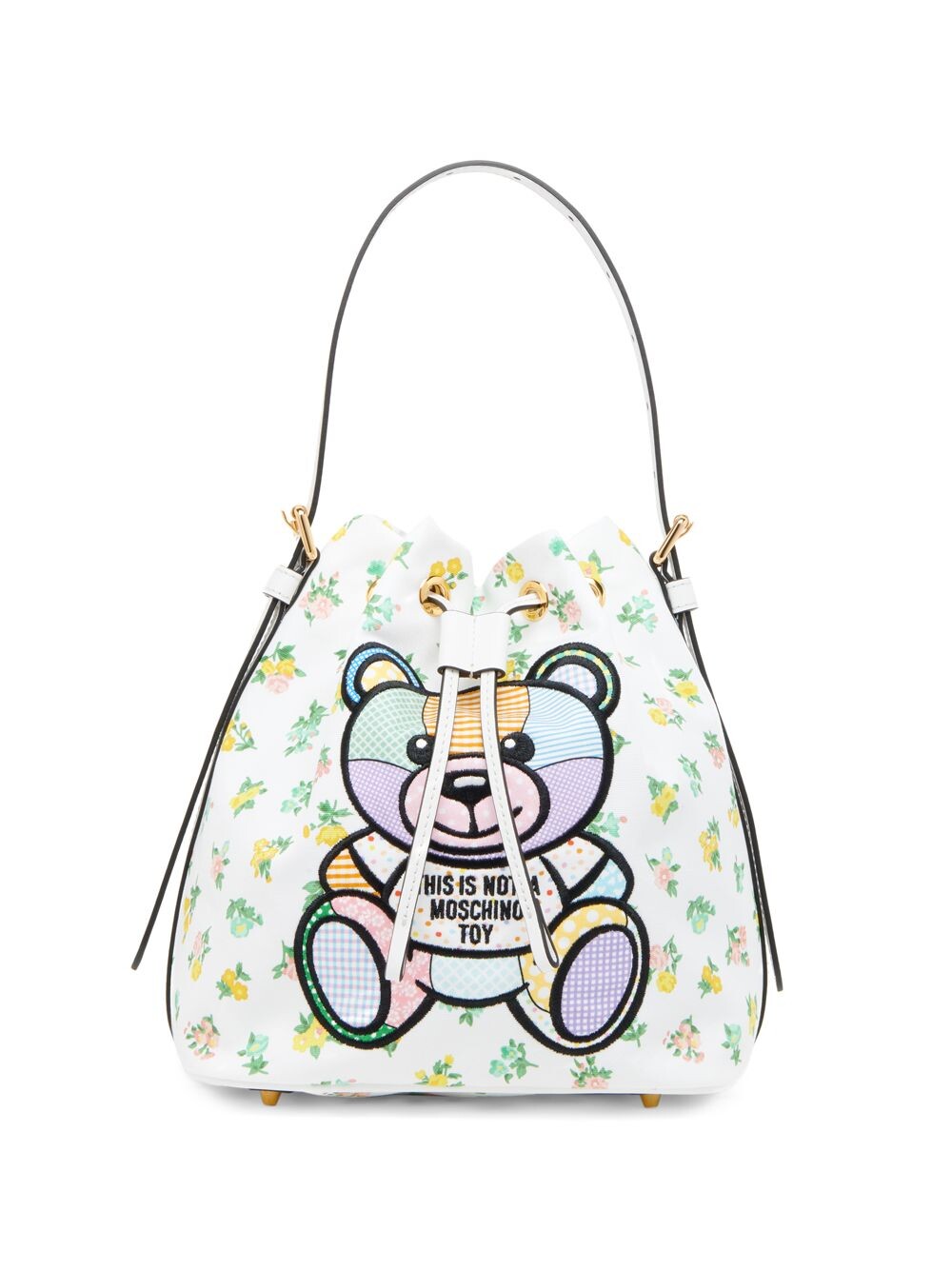

Сумка-ведро с плюшевым мишкой Moschino, белый