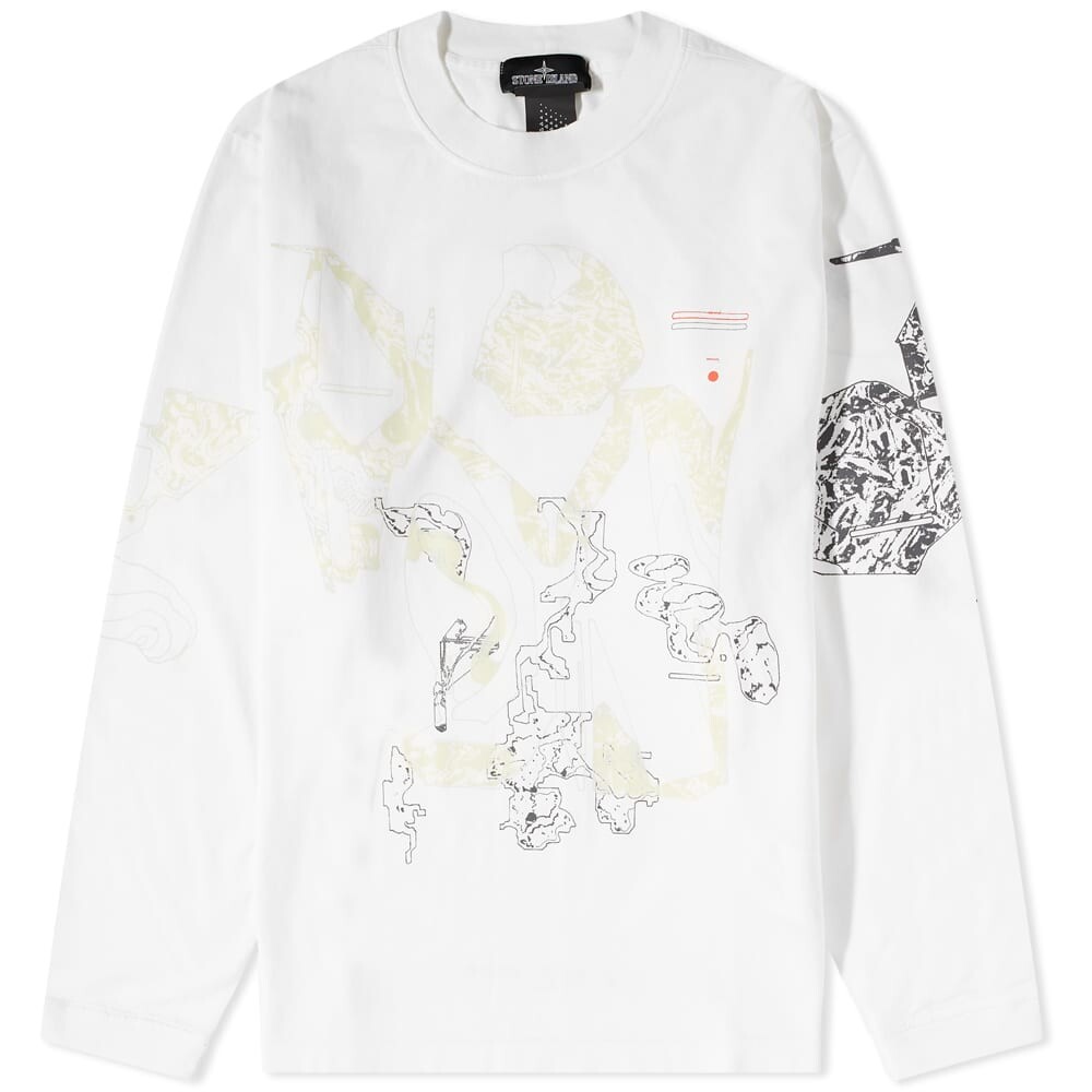 

Футболка Stone Island Shadow Project Long Sleeve Printed Tee, Белый