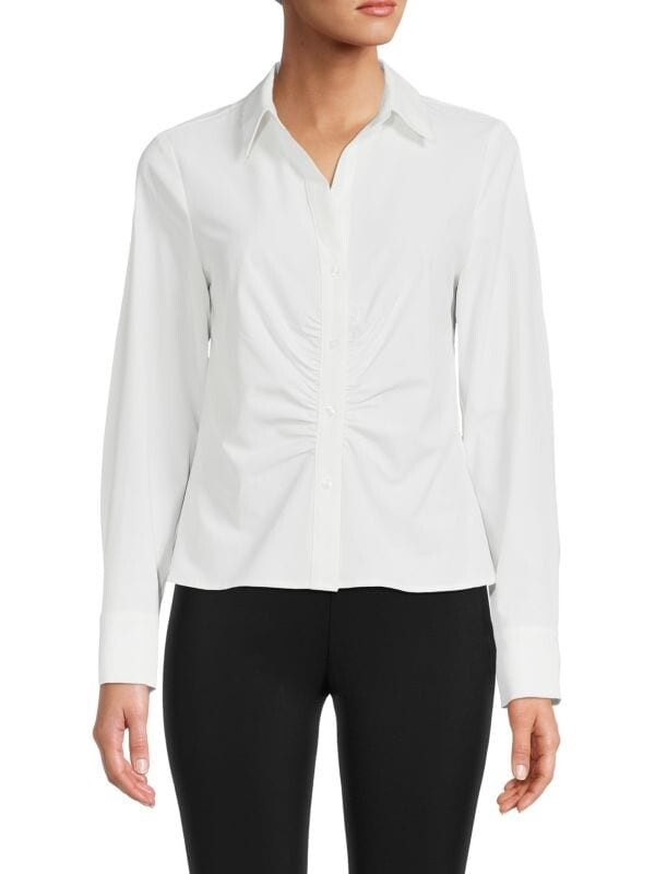 

Присборенная рубашка на пуговицах Calvin Klein Soft white