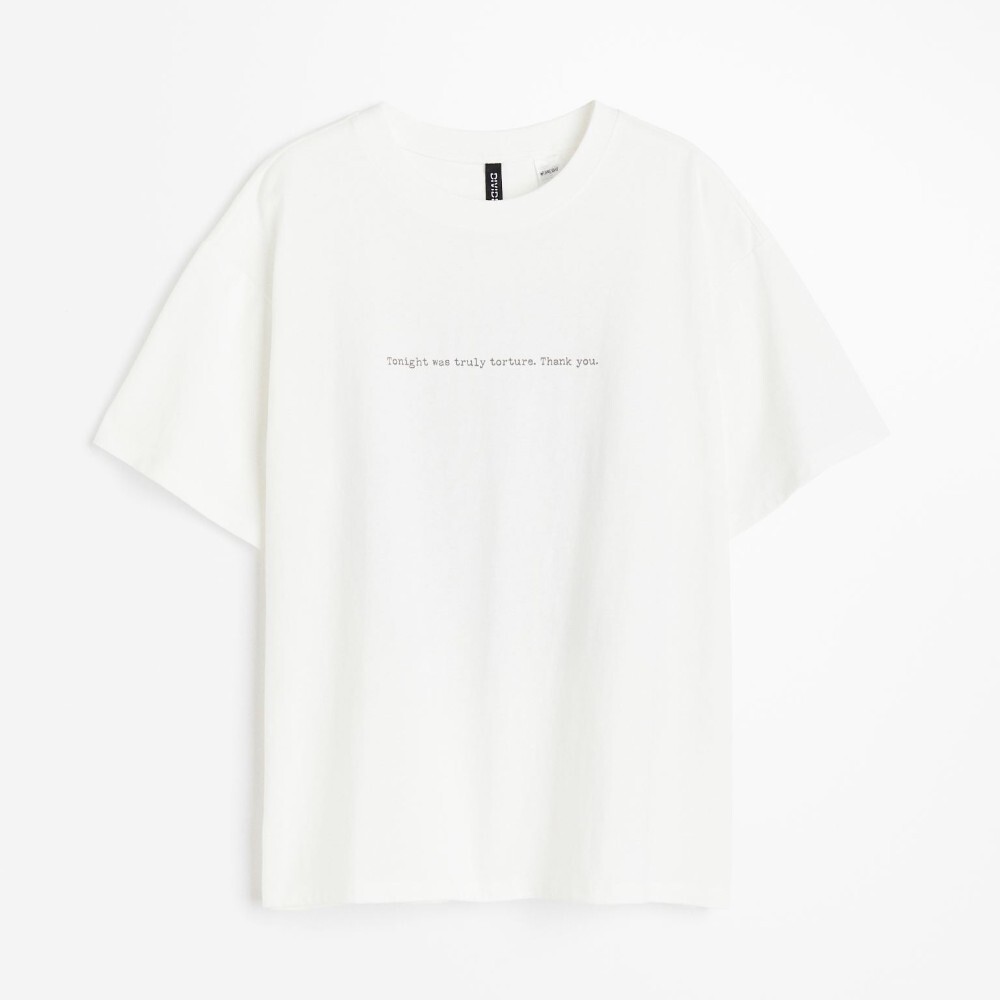 

Футболка H&M x Wednesday Oversized Printed, белый