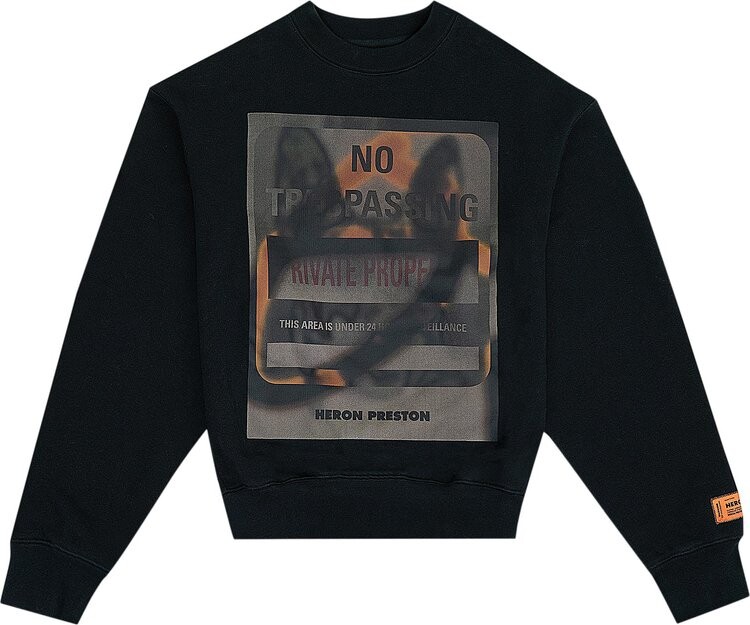 

Толстовка Heron Preston Private Property Crewneck 'Black/Orange', черный