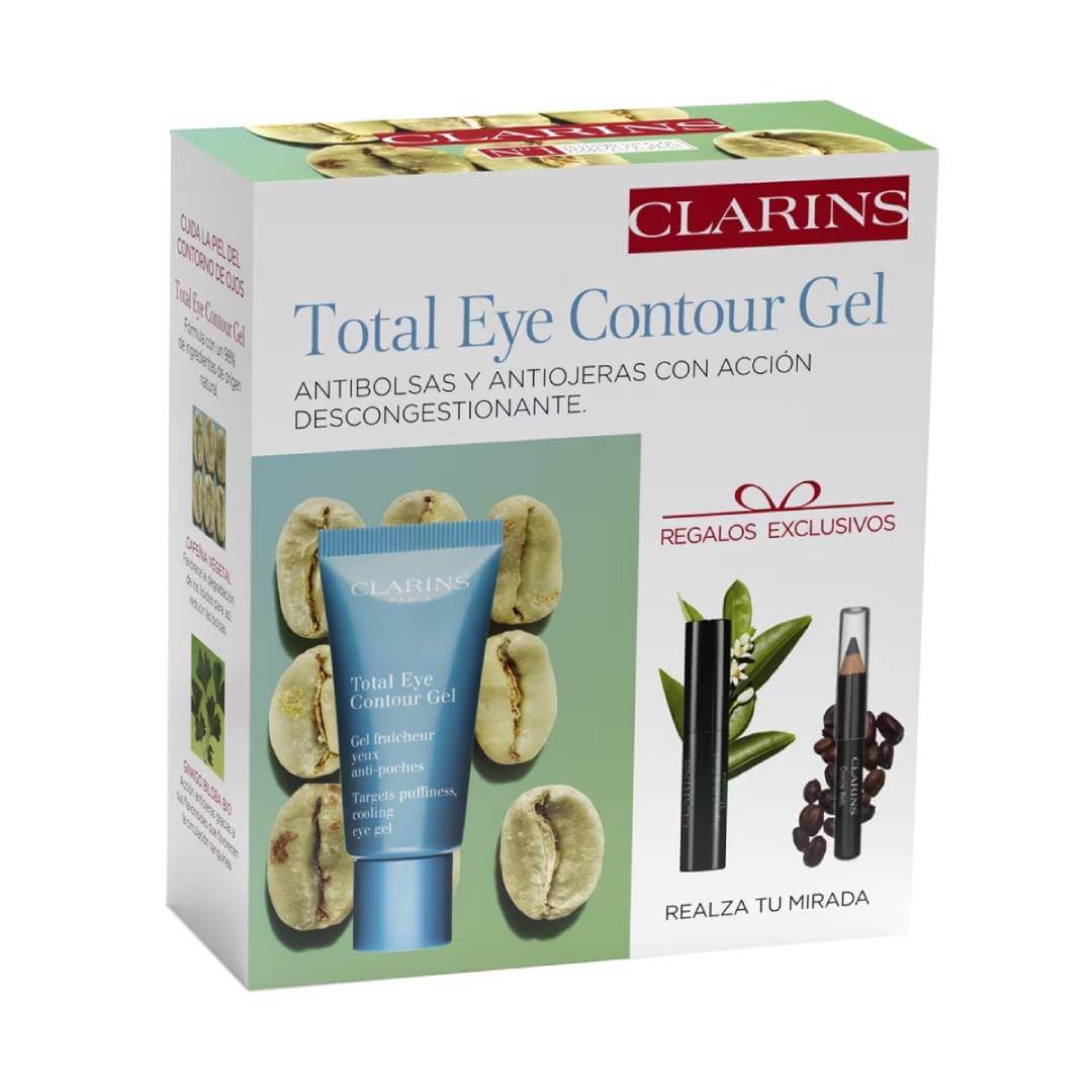Подарочный набор Clarins Total Eye Blue Gel, 3 предмета гель маска для области вокруг глаз eye contour gel mask гель маска 50мл