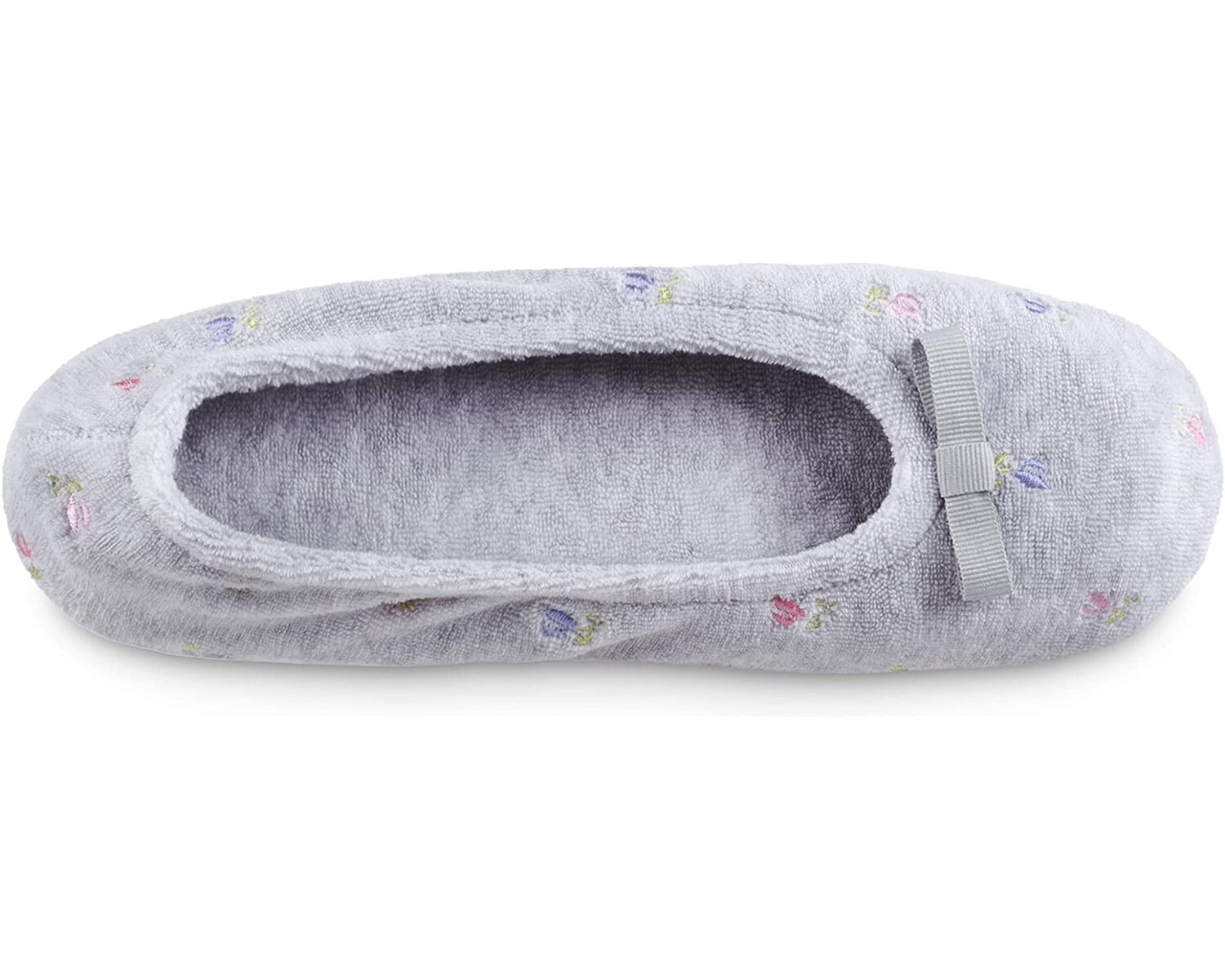 

Слипперы Womens Embroidered Terry Ballerina Slippers Isotoner, серый