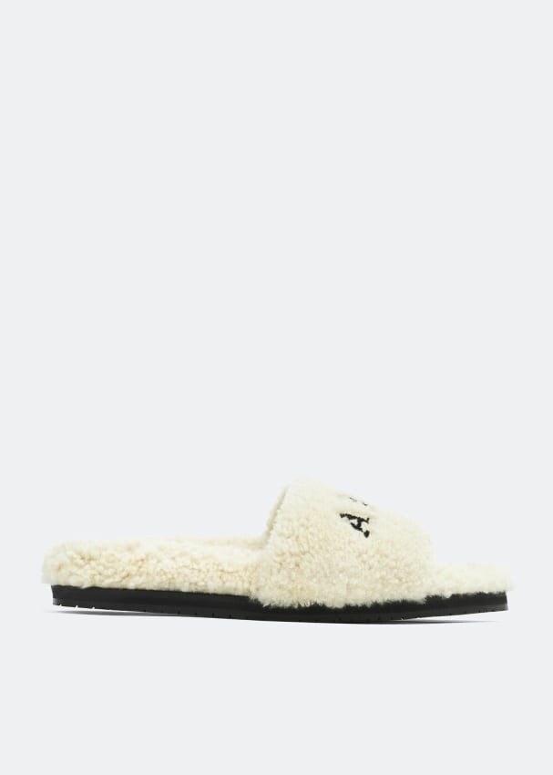 

Шлепанцы AMIRI Logo slipper slides, бежевый