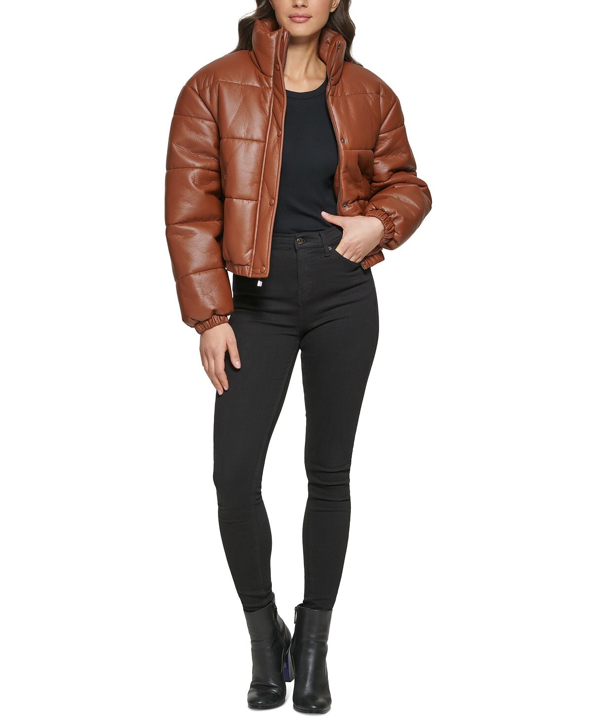 

Женское пуховое пальто из искусственной кожи GUESS