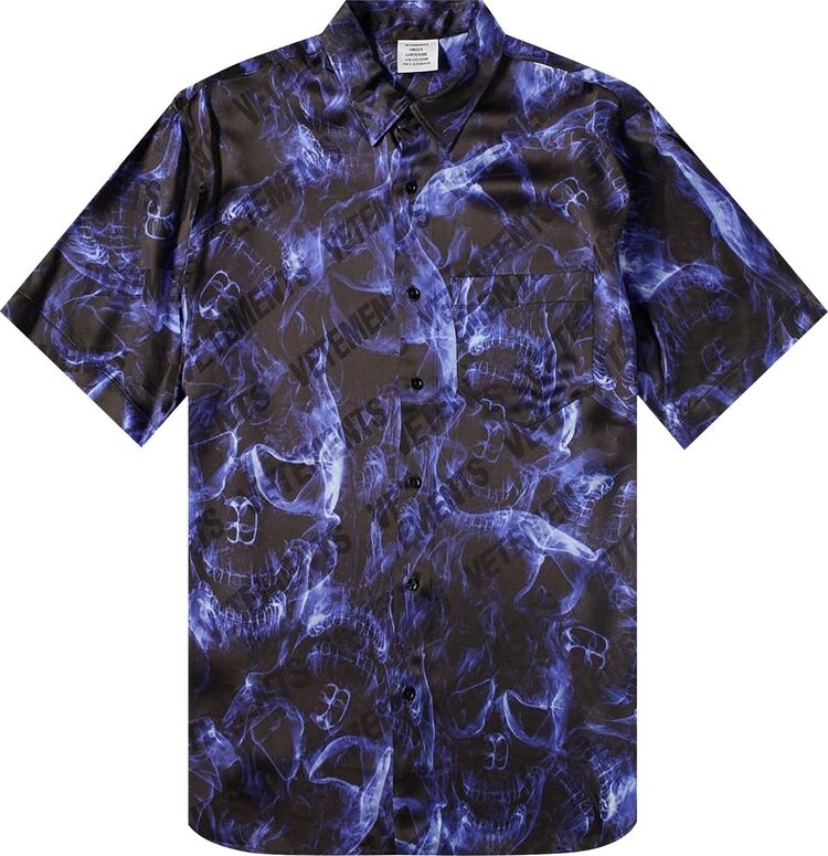 

Футболка Vetements Short-Sleeve Skulls Logo Print T-Shirt 'Blue Skulls', синий