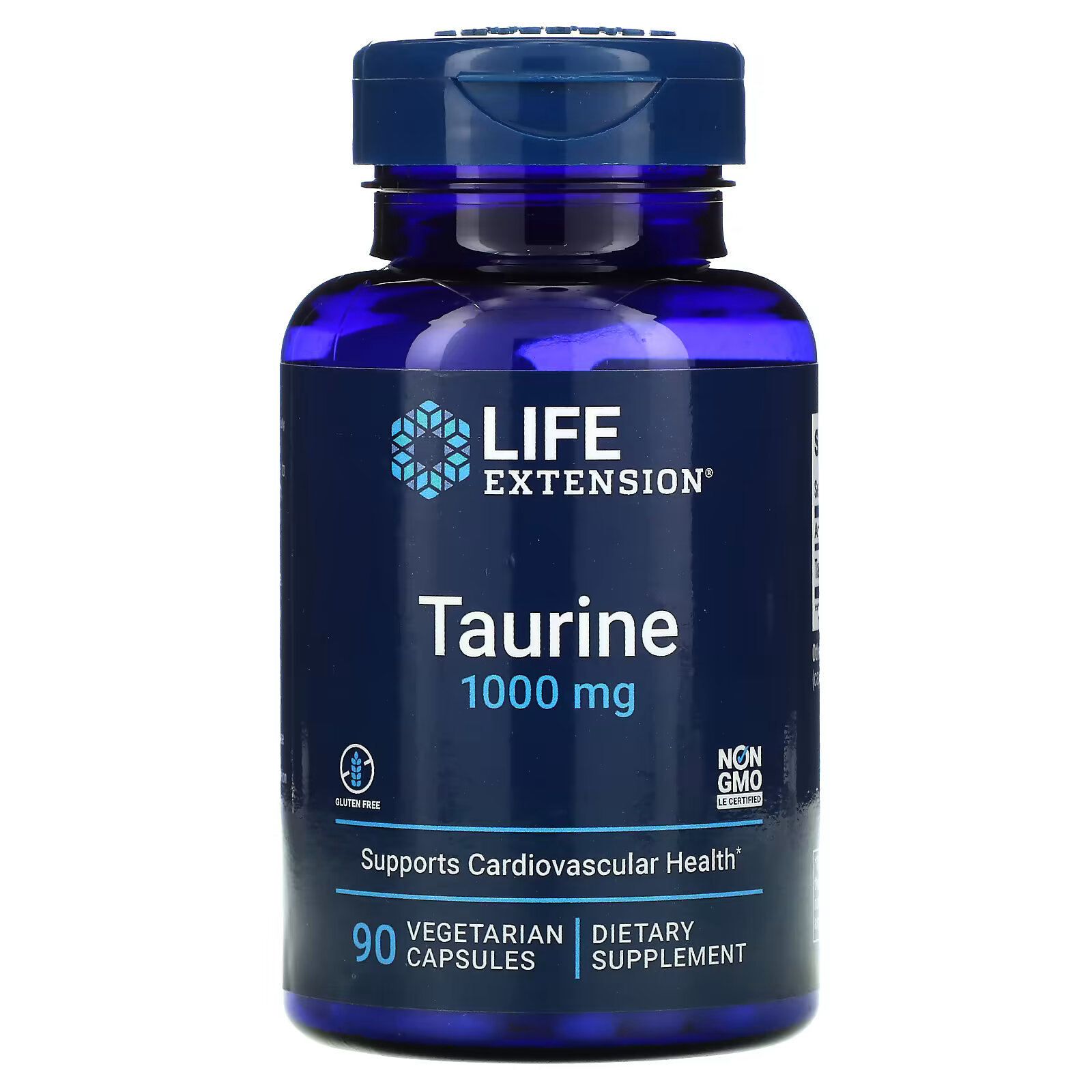 Life Extension, Таурин, 1000 мг, 90 вегетарианских капсул bulletproof кокосовый уголь средство для выведения токсинов и газов 1000 мг 90 вегетарианских капсул