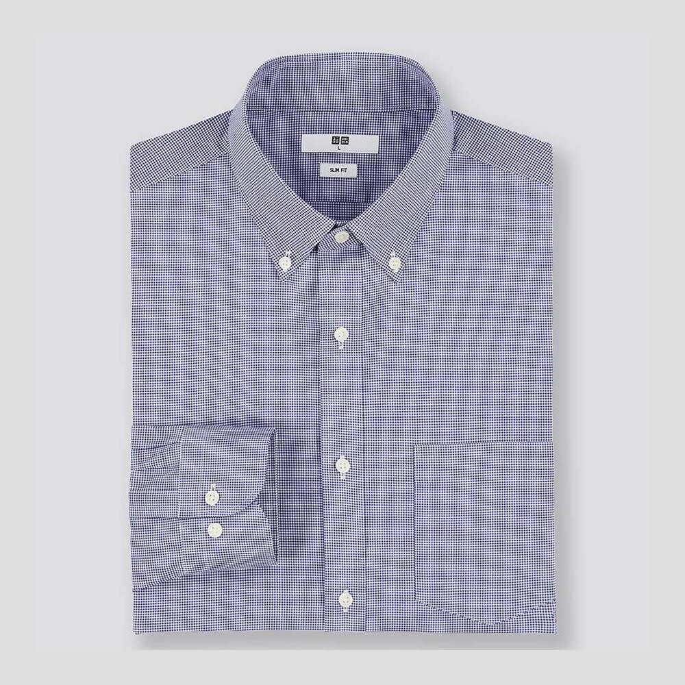 

Рубашка в клетку Uniqlo, синий