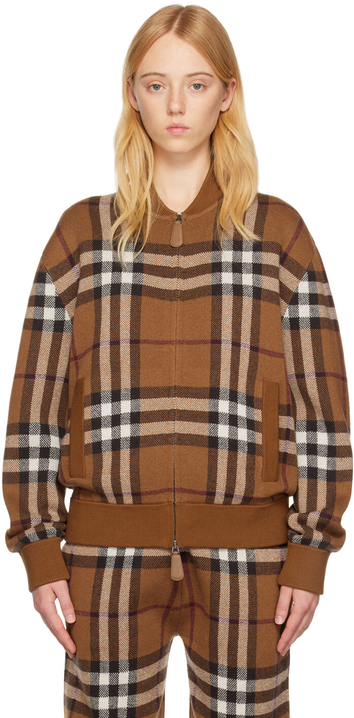 

Коричневый бомбер в клетку Burberry