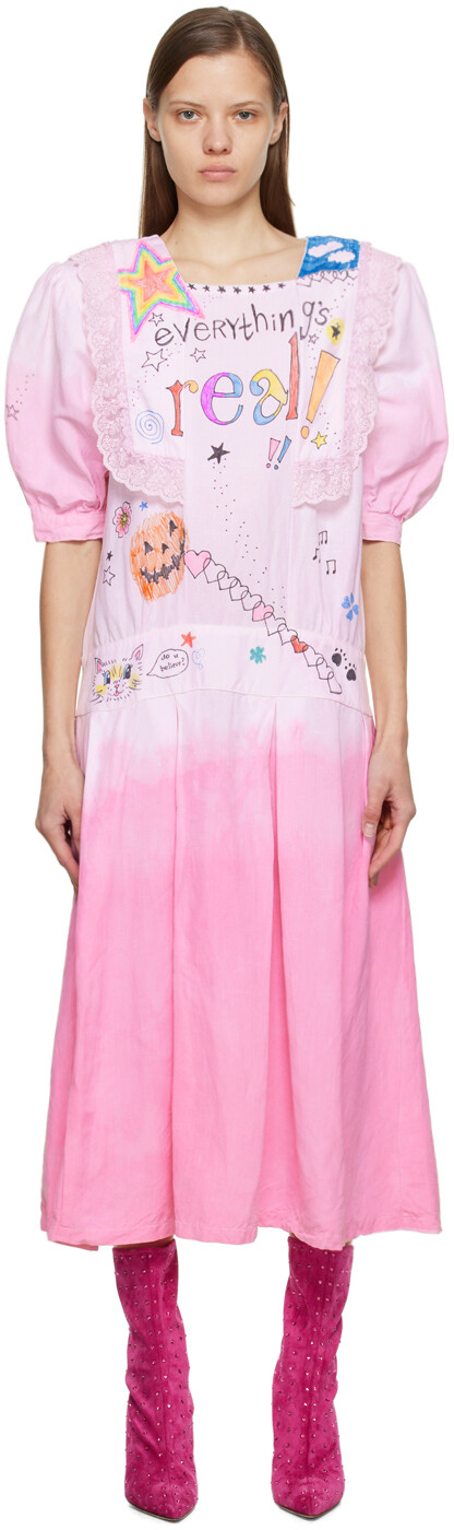 

Эксклюзивное розовое платье миди SSENSE Everything's Real HOLLYWOOD GIFTS
