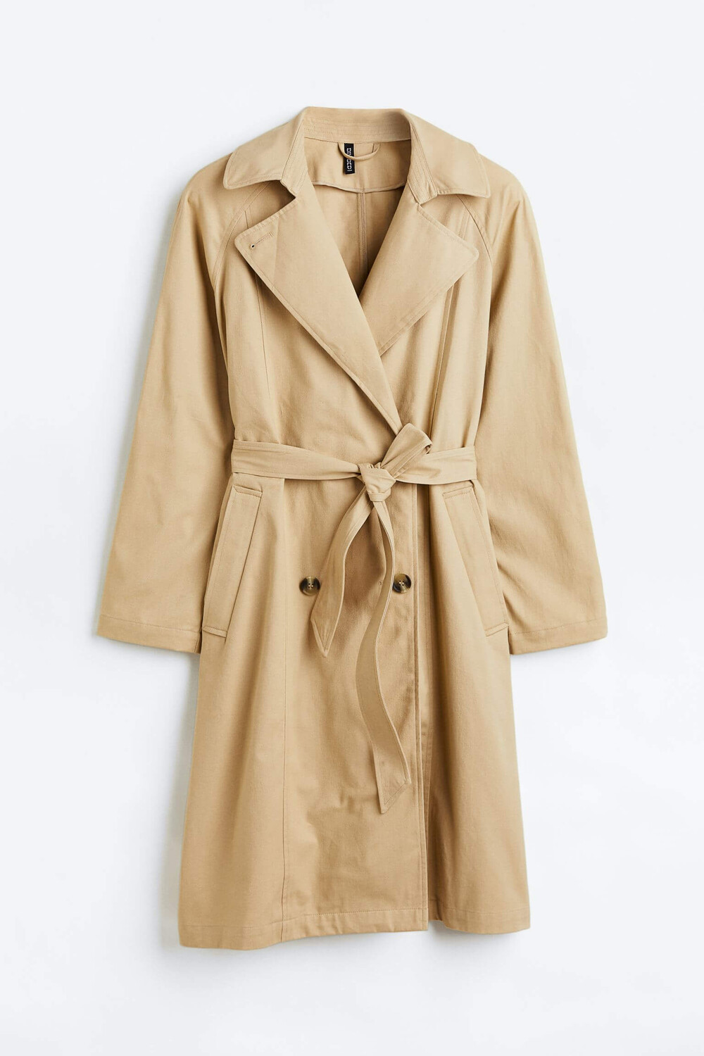 

Тренч H&M Cotton Twill, бежевый