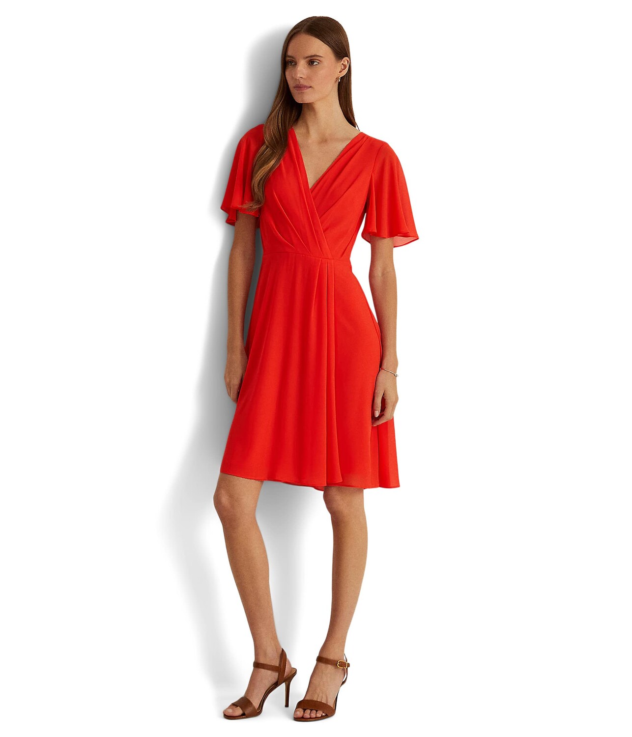 

Платье LAUREN Ralph Lauren, Flutter-Sleeve Georgette Dress