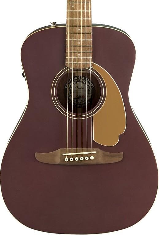 Акустическая электрогитара Fender Malibu Player, цвет бордовый, сатин Fender Malibu Player Electric Guitar